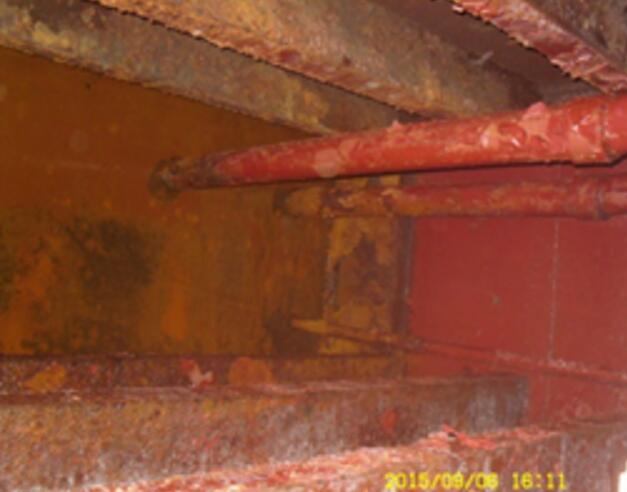 壓載艙內(nèi)部腐蝕嚴重 壓載艙內(nèi)部腐蝕嚴重